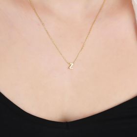 Glorria Gümüş 3 Boyutlu Minimalist Z Harfi Kolye