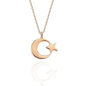 Glorria Gümüş Ay Yıldız Kolye