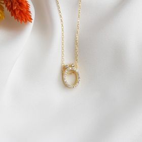 Glorria Gümüş O Harfi Taşlı Kolye