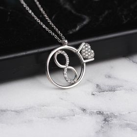 Glorria Gümüş Sonsuzluklu Tektaş Yüzük Kolye