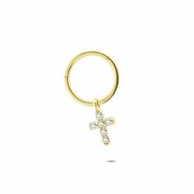 Glorria Haç Halka 14 Ayar Altın Piercing