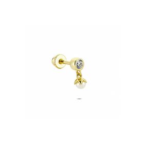 Glorria İnci Tektaş Helix 14 Ayar Altın Piercing