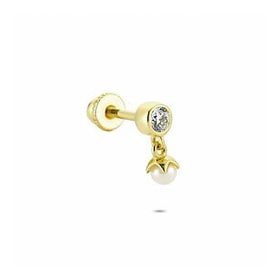 Glorria İnci Tektaş Helix 14 Ayar Altın Piercing