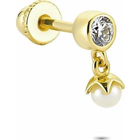 Glorria İnci Tektaş Helix 14 Ayar Altın Piercing