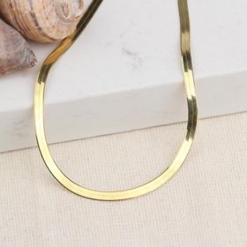 Glorria İtalyan Yassı Zincir 925 Ayar Gümüş Kolye