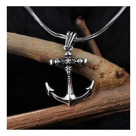 Glorria Kafatası Çapa 925 Ayar Erkek Gümüş Kolye