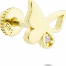 Glorria Kelebek Helix 14 Ayar Altın Piercing
