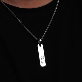 Glorria Kişiye Özel İsimli Bar 925 Ayar Erkek Gümüş Kolye