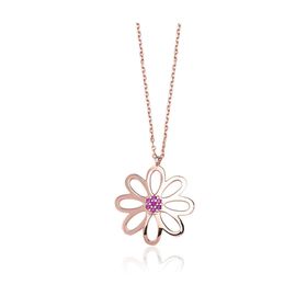 Glorria NP0049 Taşlı Çiçek Gümüş Kadın Kolye