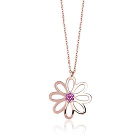 Glorria NP0049 Taşlı Çiçek Gümüş Kadın Kolye