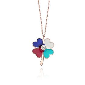 Glorria NP0049 Taşlı Çiçek Gümüş Kadın Kolye