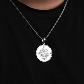 Glorria Pusula 925 Ayar Erkek Gümüş Kolye