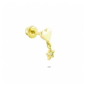 Glorria Sallantı Kalp Helix 14 Ayar Altın Piercing