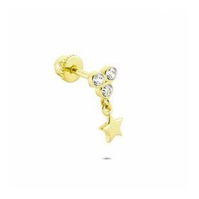 Glorria Sallantı Üç Taş Helix 14 Ayar Altın Piercing