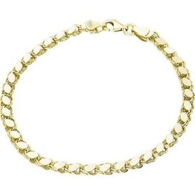 Glorria Sarı Pullu Zincir 925 Ayar Gümüş Bileklik