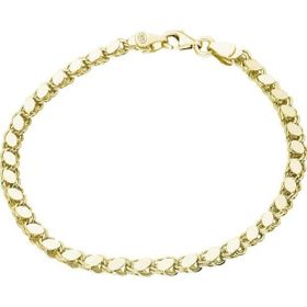 Glorria Sarı Pullu Zincir 925 Ayar Gümüş Bileklik