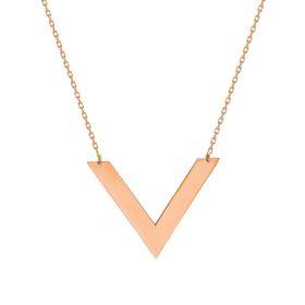 Glorria SV0046 Rose Altın V Kolye