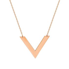 Glorria SV0046 Rose Altın V Kolye