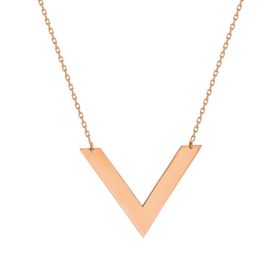 Glorria SV0046 Rose Altın V Kolye