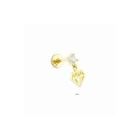 Glorria Taşlı Elmas Helix 14 Ayar Altın Piercing