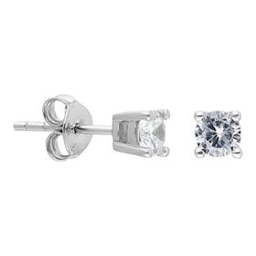 Glorria Tek Taş 4 mm Gümüş Küpe