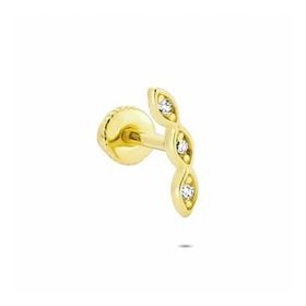 Glorria Üç Taş Helix 14 Ayar Altın Piercing