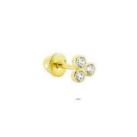 Glorria Üç Taş Helix 14 Ayar Altın Piercing