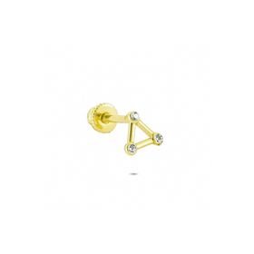 Glorria Üçgen Helix 14 Ayar Altın Piercing