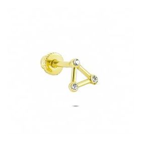 Glorria Üçgen Helix 14 Ayar Altın Piercing
