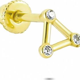 Glorria Üçgen Helix 14 Ayar Altın Piercing