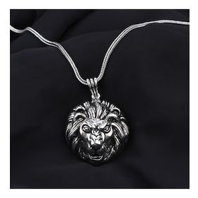 Glorria Vahşi Aslan 925 Ayar Erkek Gümüş Kolye