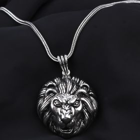 Glorria Vahşi Aslan 925 Ayar Erkek Gümüş Kolye
