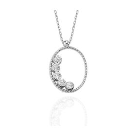 Glorria VK1065 Taşlı Oval Gümüş Kadın Kolye