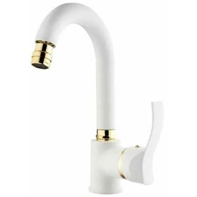 GMS AKD301 Akdeniz Beyaz Altın Kuğu Lavabo Musluk Bataryası