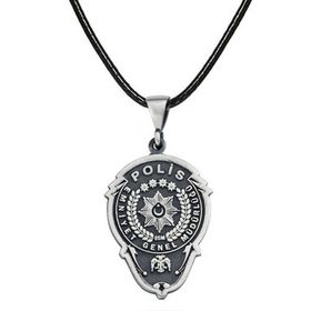 GMS Emniyet Teşkilatı Polis Armalı Erkek Gümüş Kolye