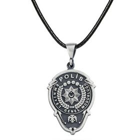 GMS Emniyet Teşkilatı Polis Armalı Erkek Gümüş Kolye