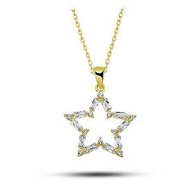 ​GMS Gold Baget Taşlı Yıldız Kadın Gümüş Kolye