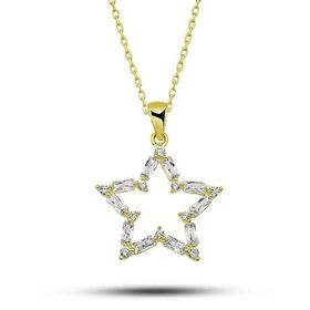 ​GMS Gold Baget Taşlı Yıldız Kadın Gümüş Kolye