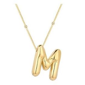 GMS Gold Balon M Harfi Kadın Gümüş Kolye