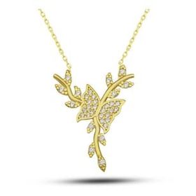 GMS Gold Daldaki Kelebek Kadın Gümüş Kolye