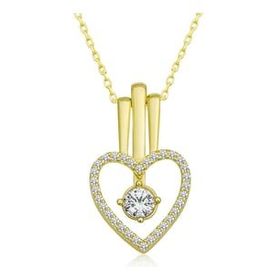 GMS Gold Kalpli Tek Taş Kadın Gümüş Kolye