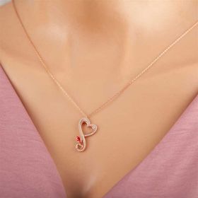 GMS Rose Kalpli Kelebek Kadın Gümüş Kolye