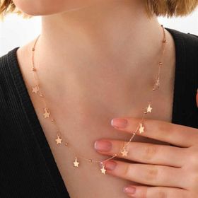 GMS Rose Yıldızlı Dorika Kadın Gümüş Kolye