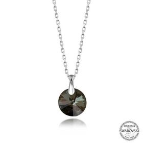 GMS Swarovski Crystal İris Yeşil Taşlı Kadın Gümüş Kolye