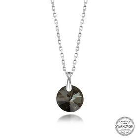 GMS Swarovski Crystal İris Yeşil Taşlı Kadın Gümüş Kolye
