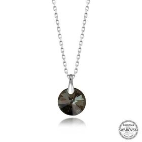 GMS Swarovski Crystal İris Yeşil Taşlı Kadın Gümüş Kolye