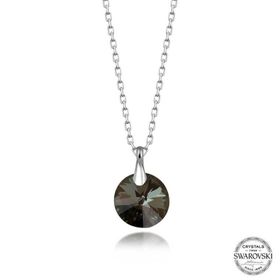 GMS Swarovski Crystal İris Yeşil Taşlı Kadın Gümüş Kolye
