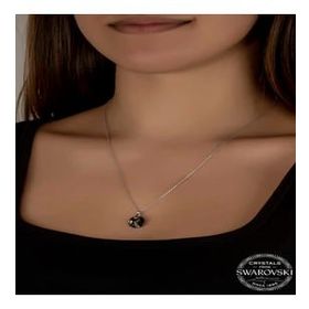 GMS Swarovski Crystal İris Yeşil Taşlı Kadın Gümüş Kolye