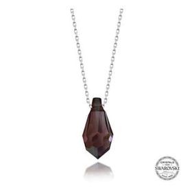 GMS Swarovski Crystal Taşlı Ametist Gümüş Kadın Gümüş Kolye