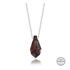 GMS Swarovski Crystal Taşlı Ametist Gümüş Kadın Gümüş Kolye